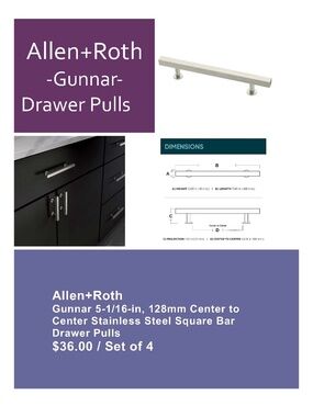 Origin21 Gunnar Square Bar Drawer Pull / Set 4